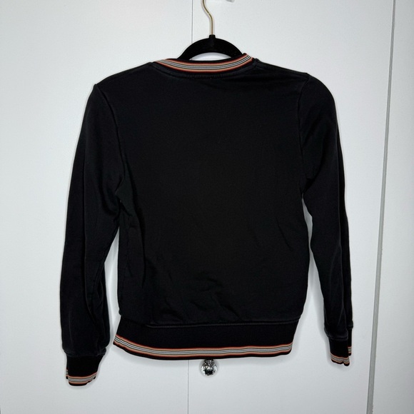 Burberry Black Crewneck Sweatshirt with Striped Accents and Logo - Size 12 Youth - Picture 6 of 8